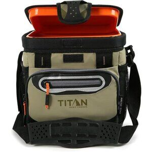 9 can zipperless cooler bag hardbody insulated lunch tote with shoulder strap